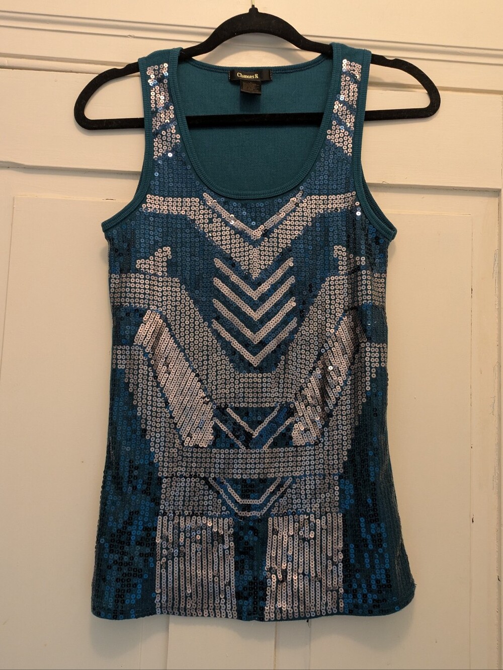 Chances R Teal Tank Top w/ Sparklea L